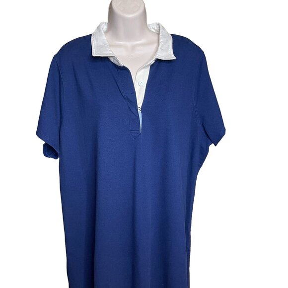 Lands End Shirt Blue Shift Dress Plus Size 3X Above The Knee u - Picture 2 of 12